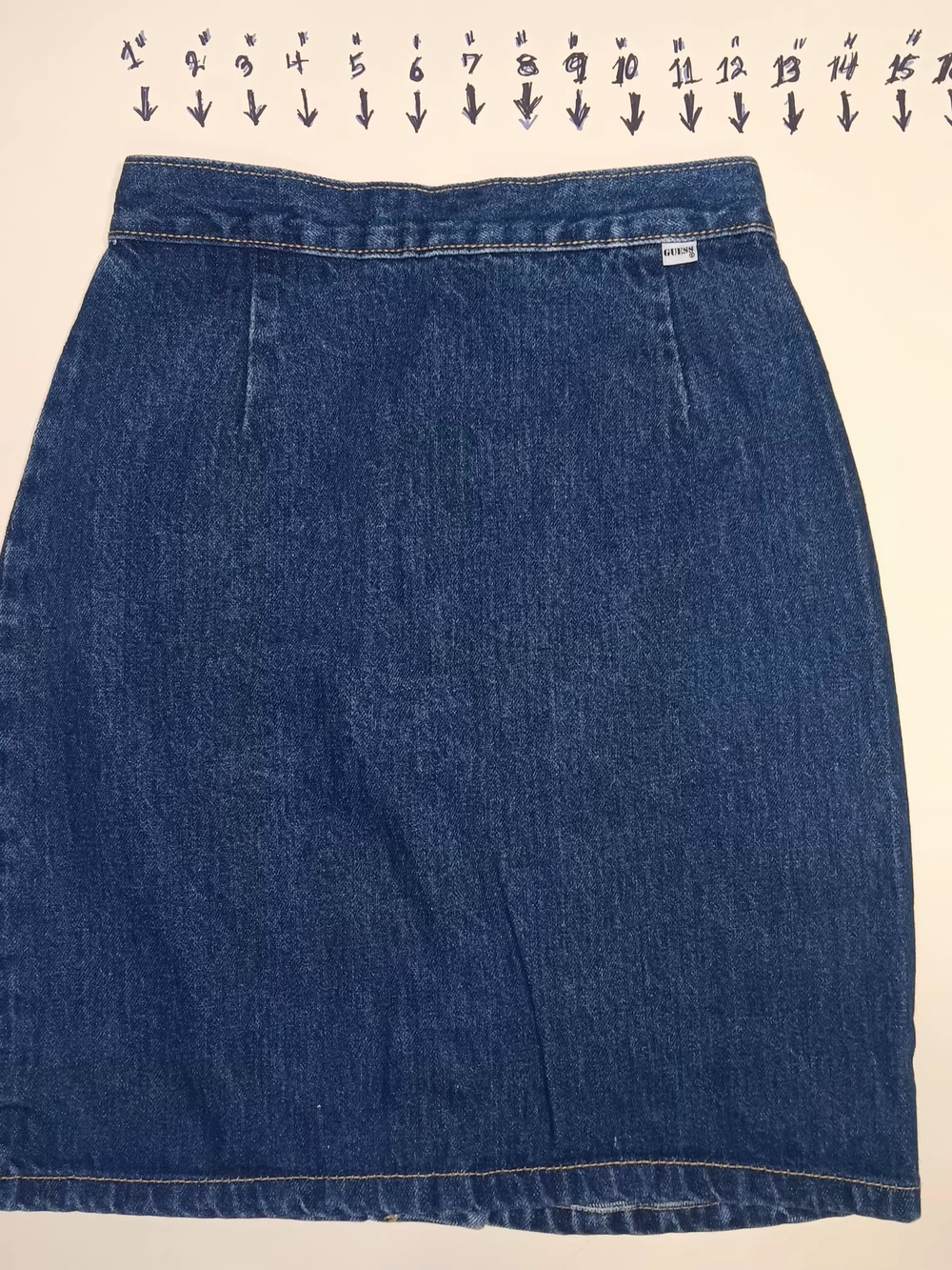 Guess Vintage Dark Blue Denim Pencil Skirt